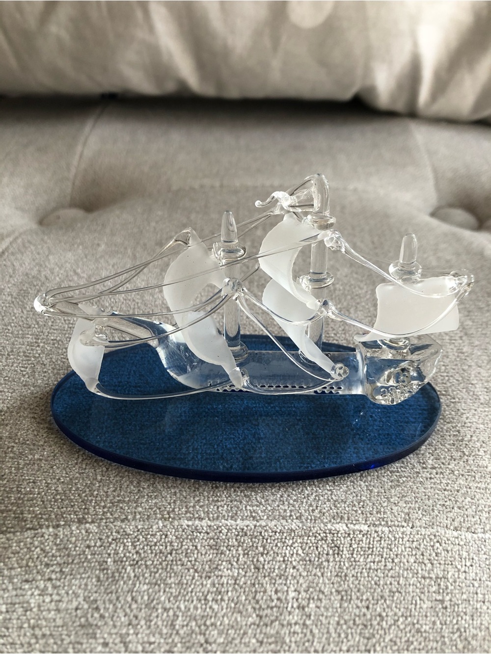 Ship boat glass figurine keepsake decor